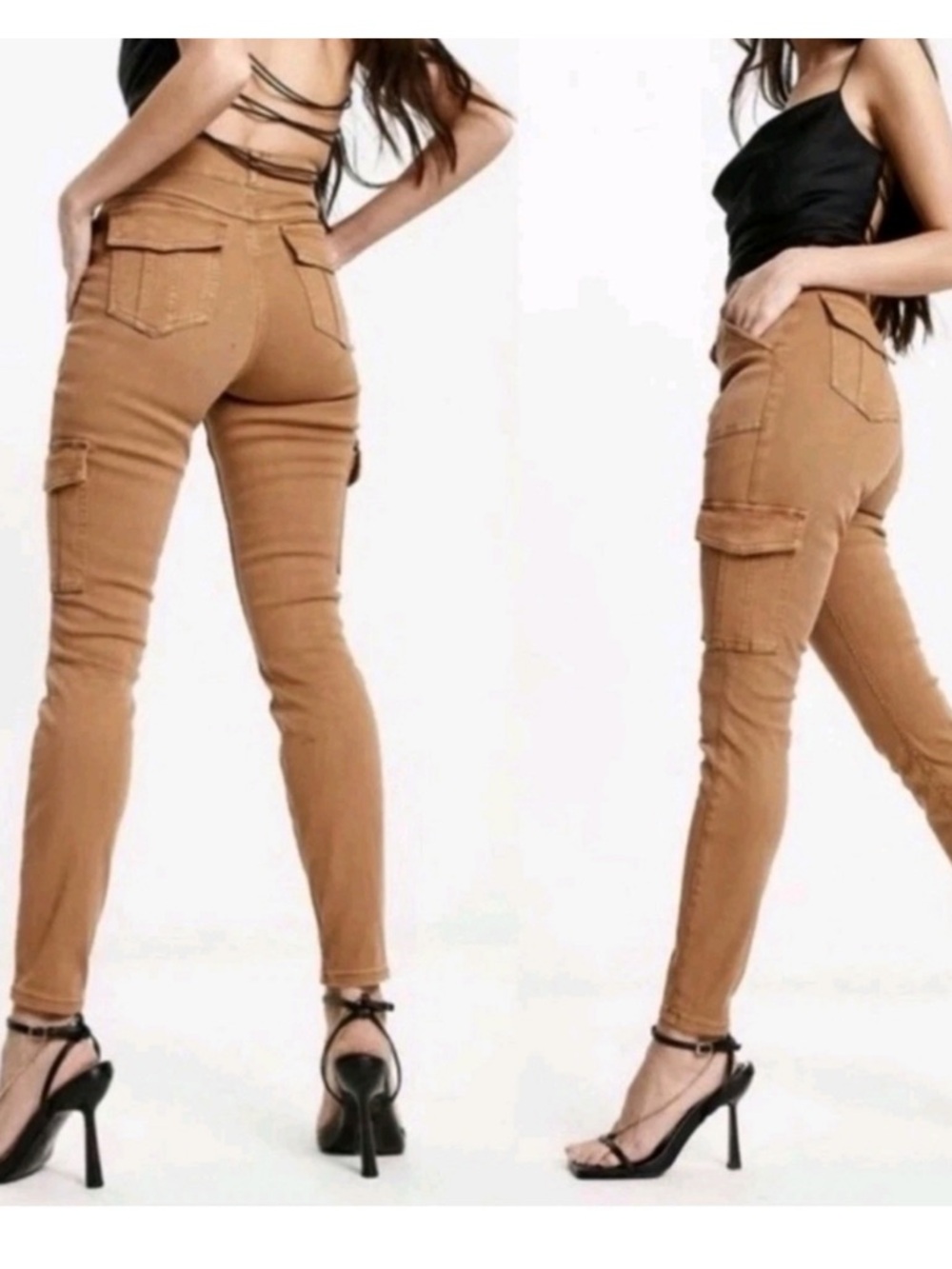 Spanx‎ Stretch Cargo Ankle Jeans Pants Size Medium Pull On